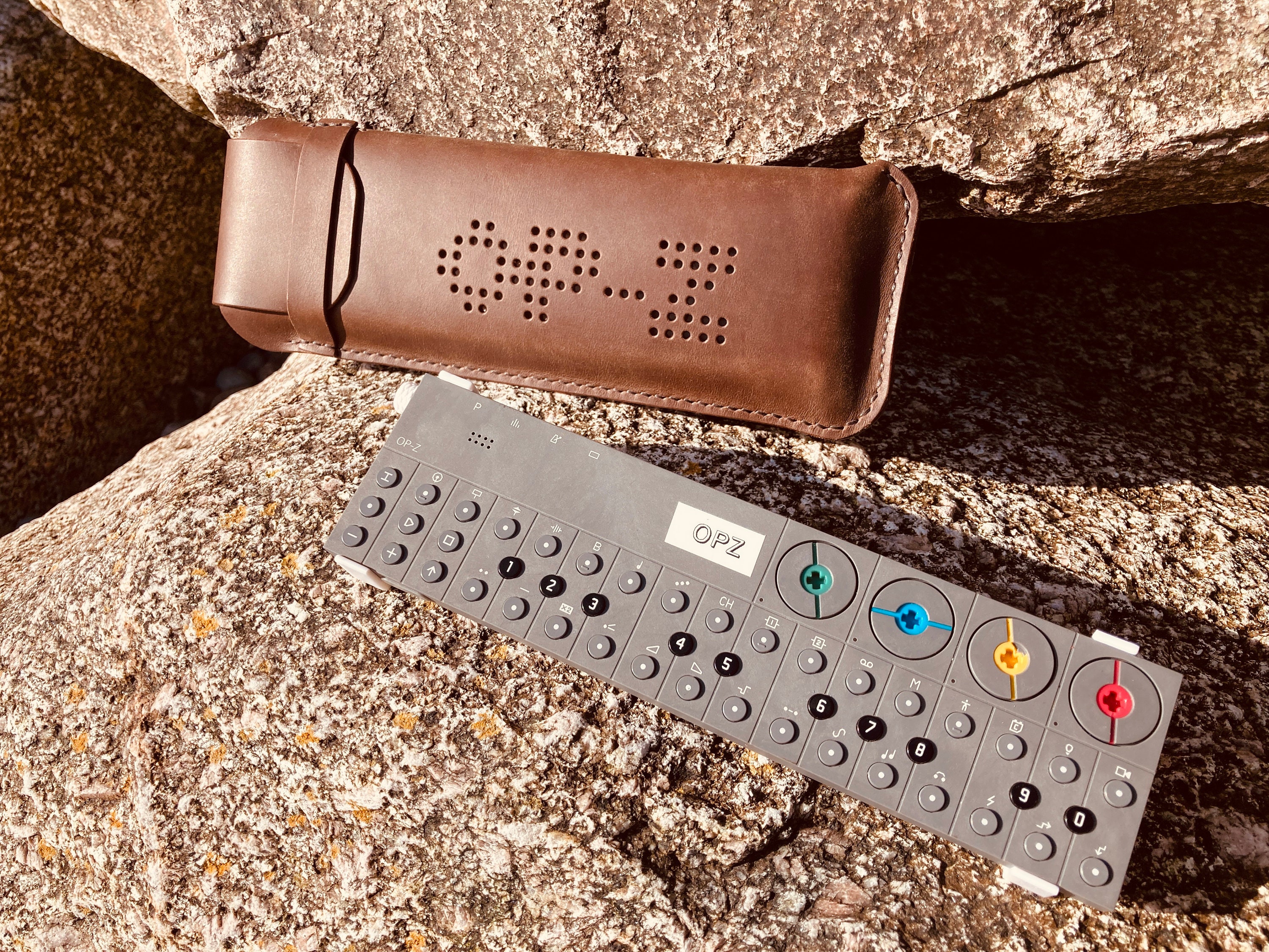 Handmade Leather Case for Teenage Engineering OP-Z With Handmade Leather Case for Teenage Engineering OP-Z With