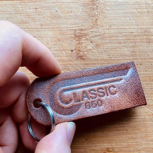 Handmade leather key ring - Royal Enfield Classic 650