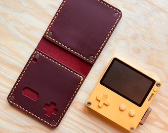 Panic Playdate handmade leather case - Red