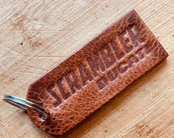 Handmade leather key ring - Ducati Scrambler OG