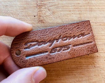 Handmade leather key ring - Triumph Daytona 675