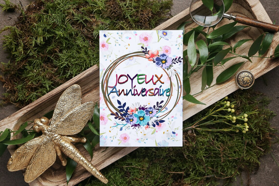 Französische Geburtstagskarte in französischer Sprache Joyeux Etsy