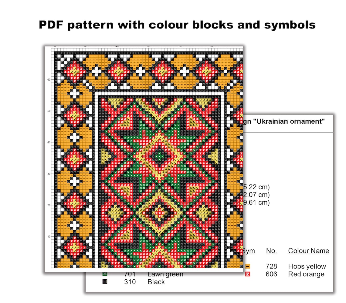 Ukrainian ornament cross stitch pattern Slavic cross stitch Etsy