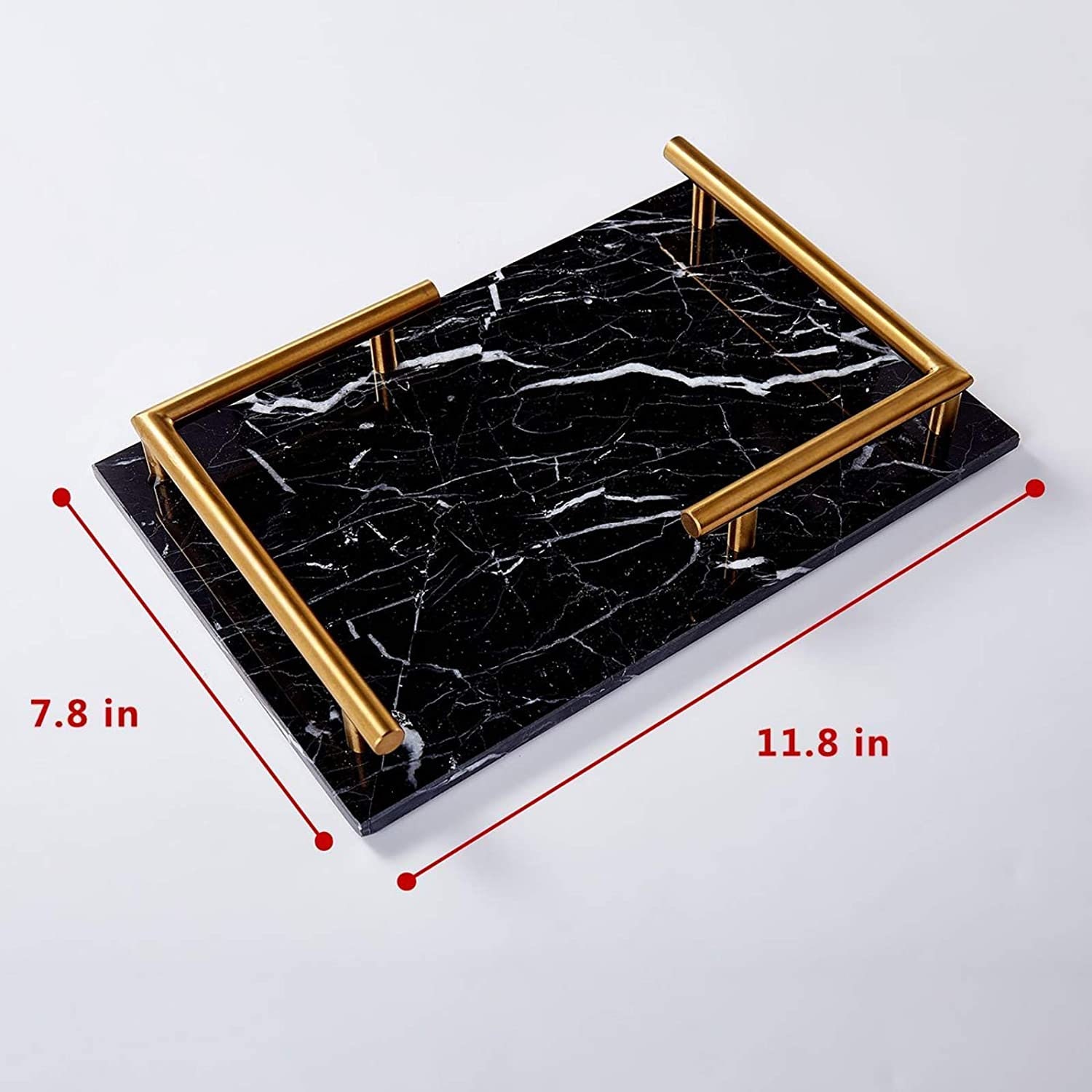 Black Marble Tray for Vanity with Gold Handles Marble jewelry Etsy