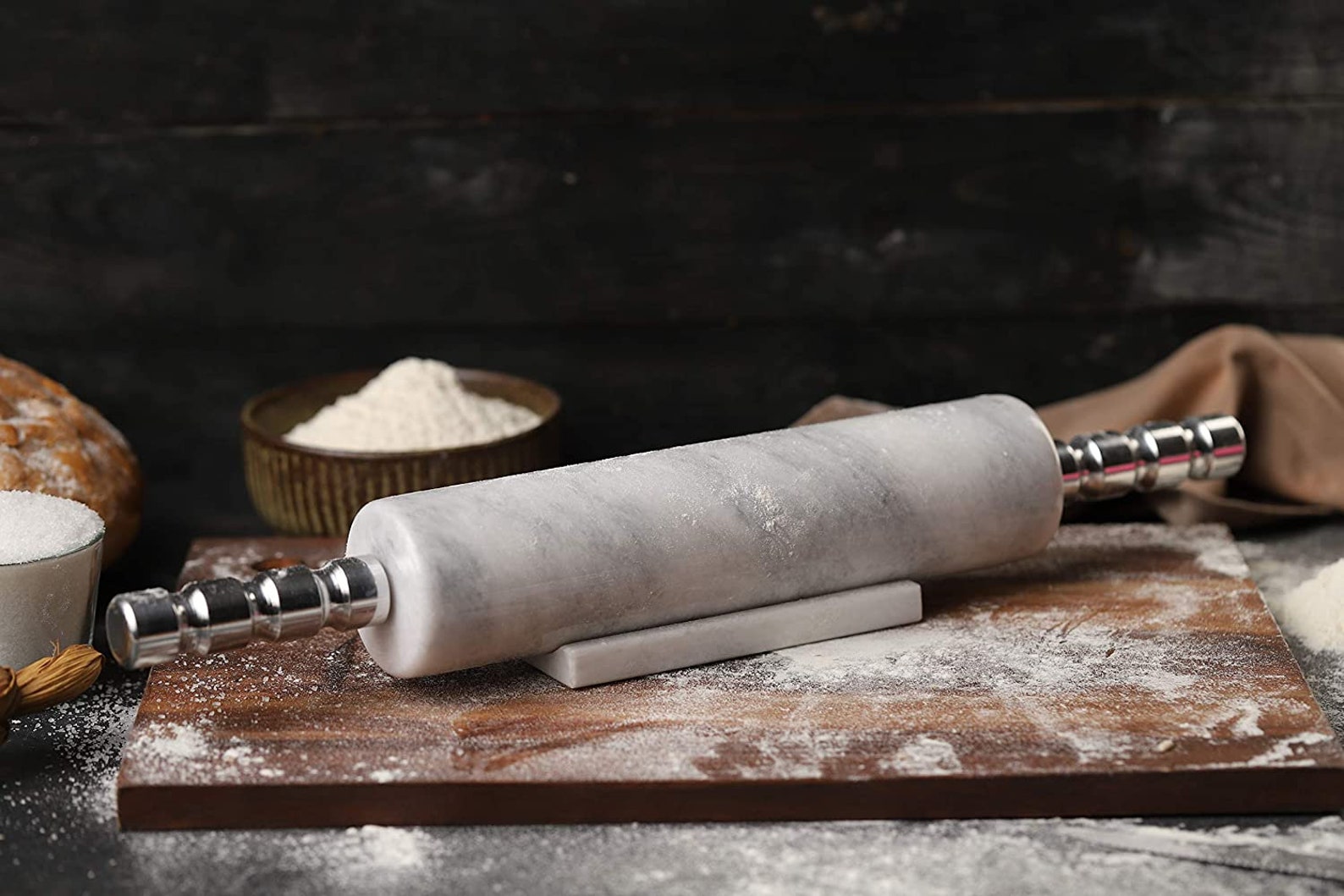 Handmade Marble Rolling Pins 18 Inches for Baking with Holder Etsy