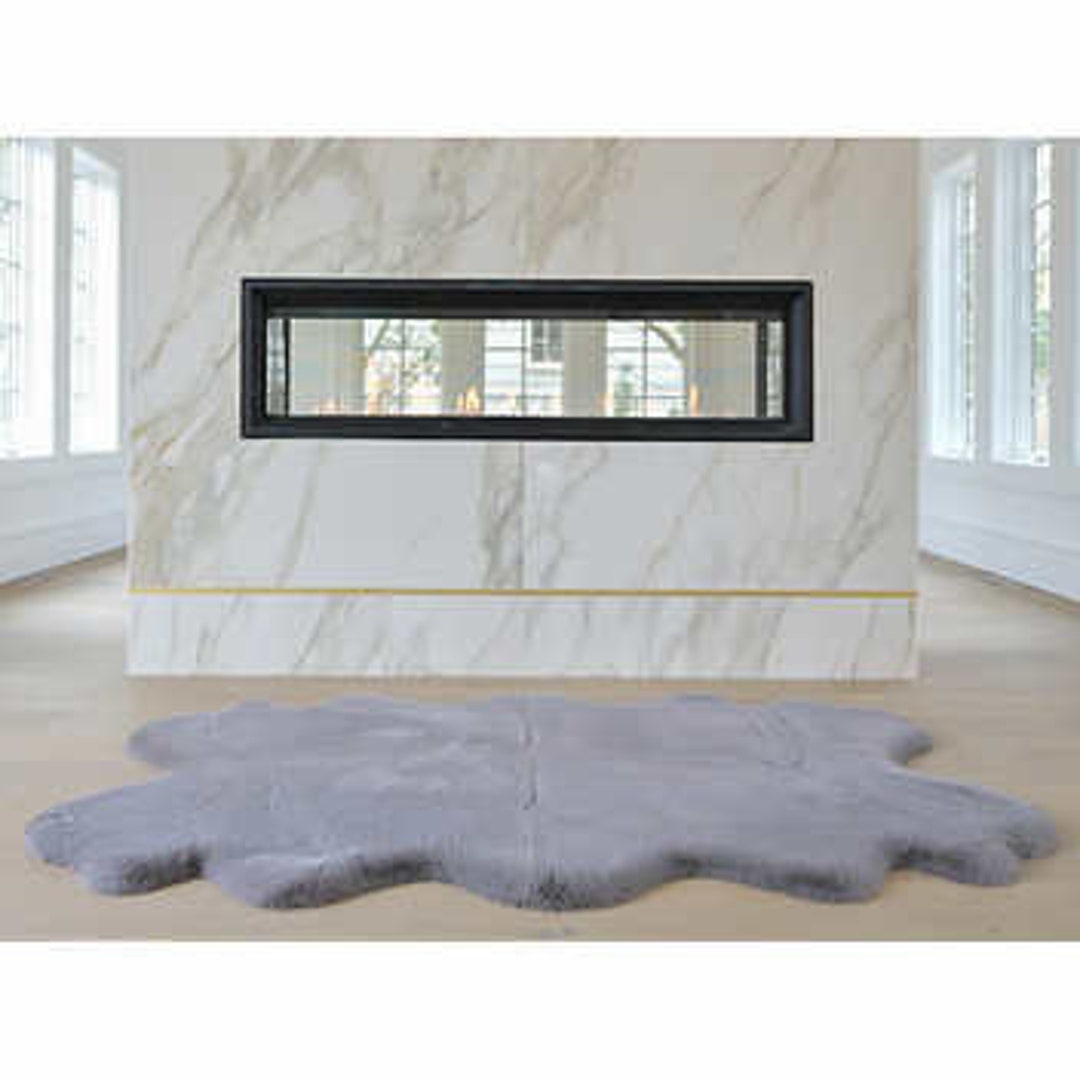 Premium Quality Quad Faux Fur Rug Natural Large Faux Fur 4 X 6 Plush
