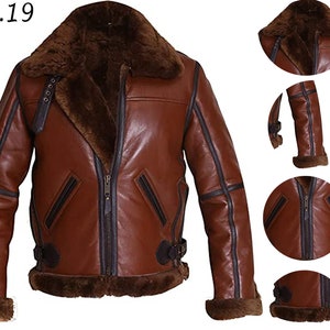 Mens Shearling Jacket B3 Flight Jacket Lambskin Leather/sheepskin ...