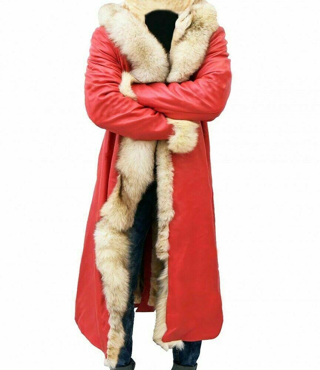 Santa Suit santa Claus Leather Trench Coat Christmas Chronicles