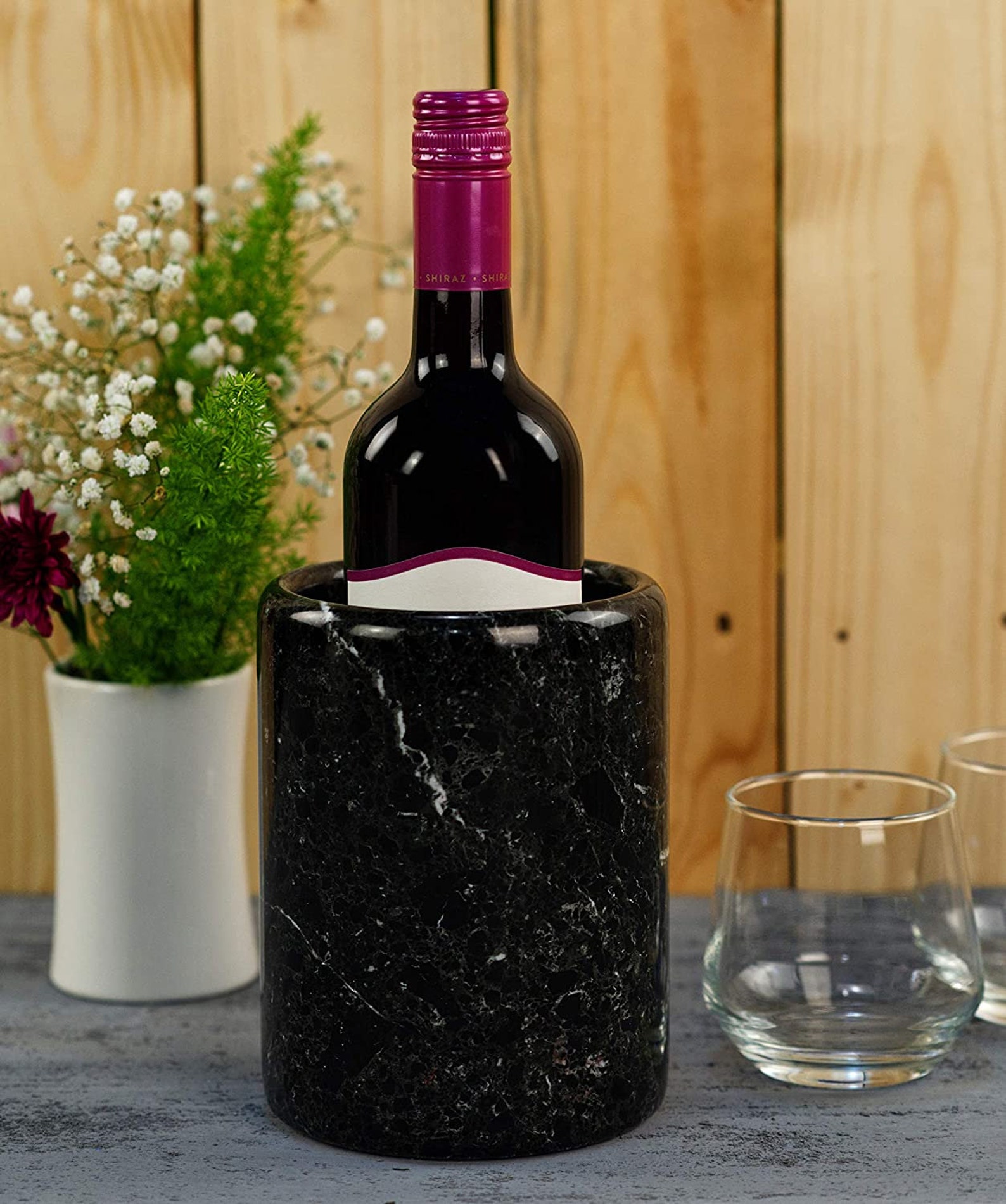 Wine Chiller Black Table Top Handmade Marble Wine Chillers for Etsy