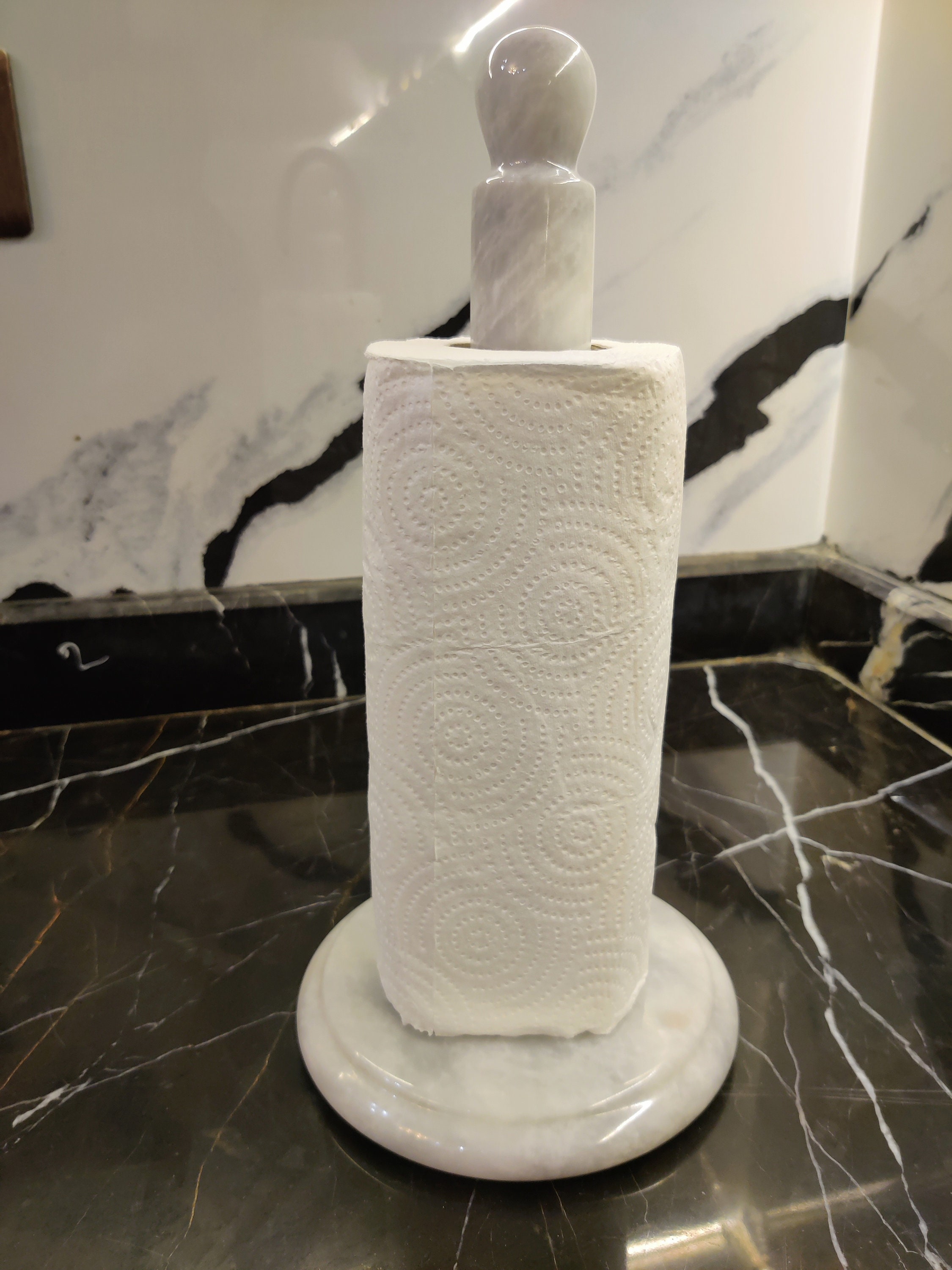 French Kitchen White Marble Paper Towel Holder + Reviews