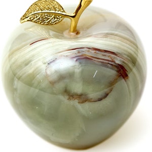 Decoration Piece Handmade Marble Home Decor Green Onyx Apple Paperweight Office Table Decoration Study Room Decor Paperweight Teacher Gifts