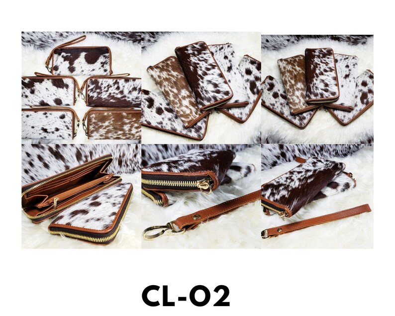 Showman ® Brown Hair on Cowhide clutch with Wristlet. 