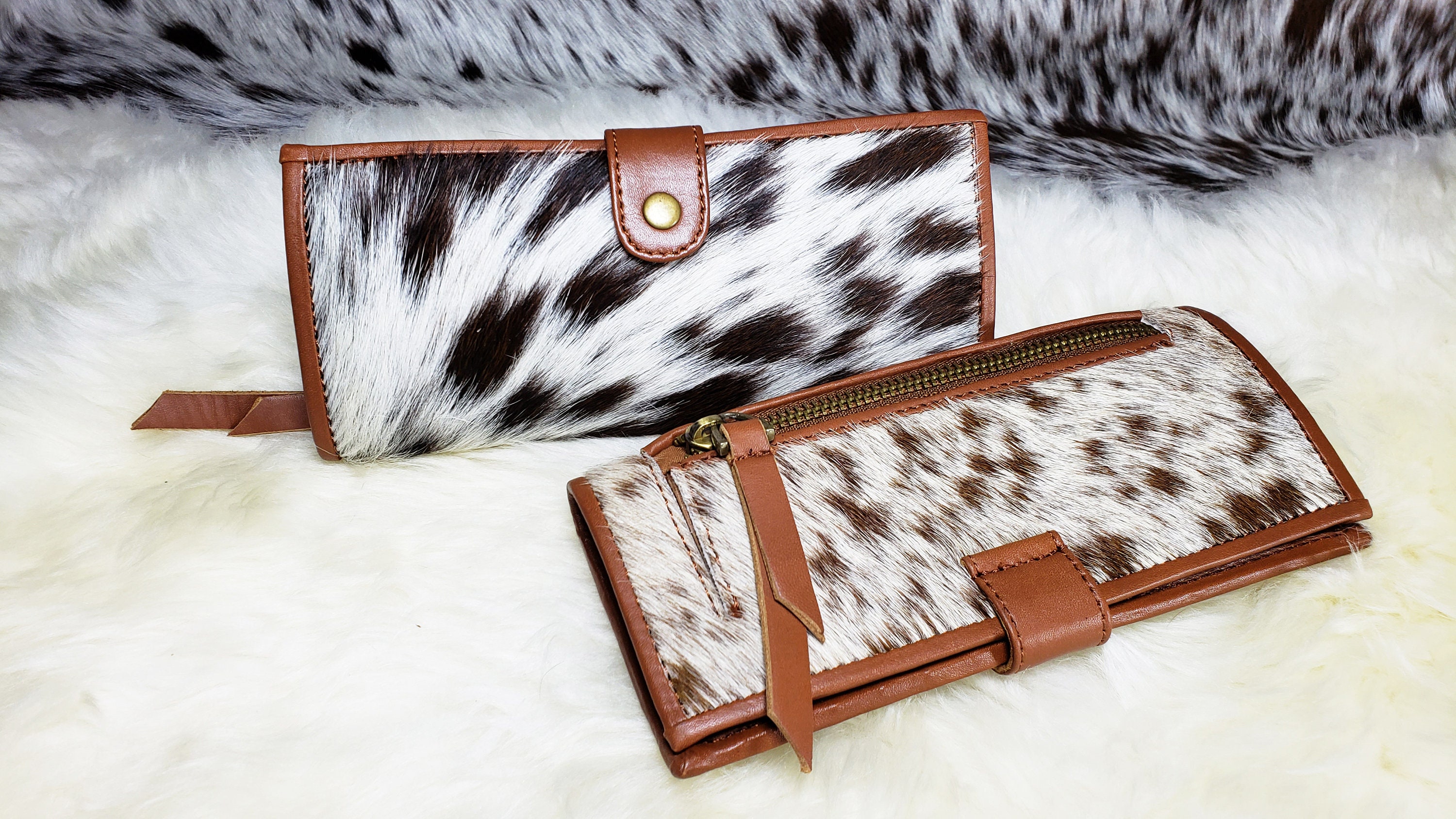 Cowhide Wallets for Women Slim Wallet Bifold Brown Tan Leather Etsy Australia