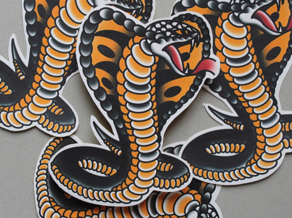 Cobra Kai Traditional Tattoo Style Eagle Fang Stickers Etsy