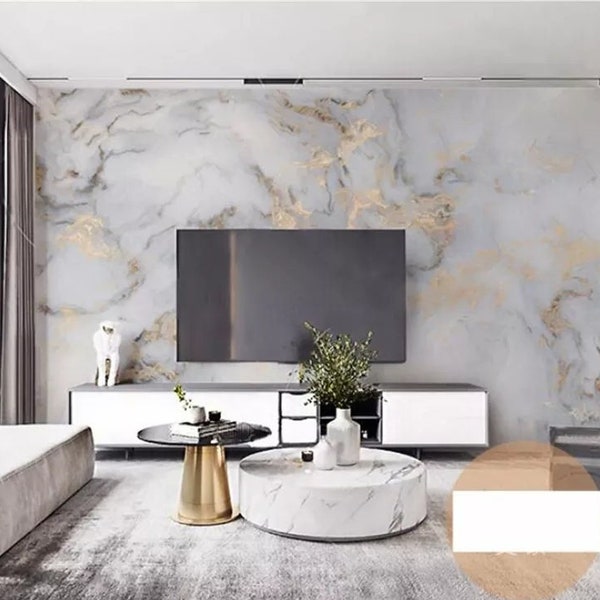3D Wallpaper, Marble Mural, Abstract, Grey, Gold, Cream, Marble, Ink Swirl, Abstract Wallpaper, Wall Art, Abstract Paint, Wallpaper, Mural