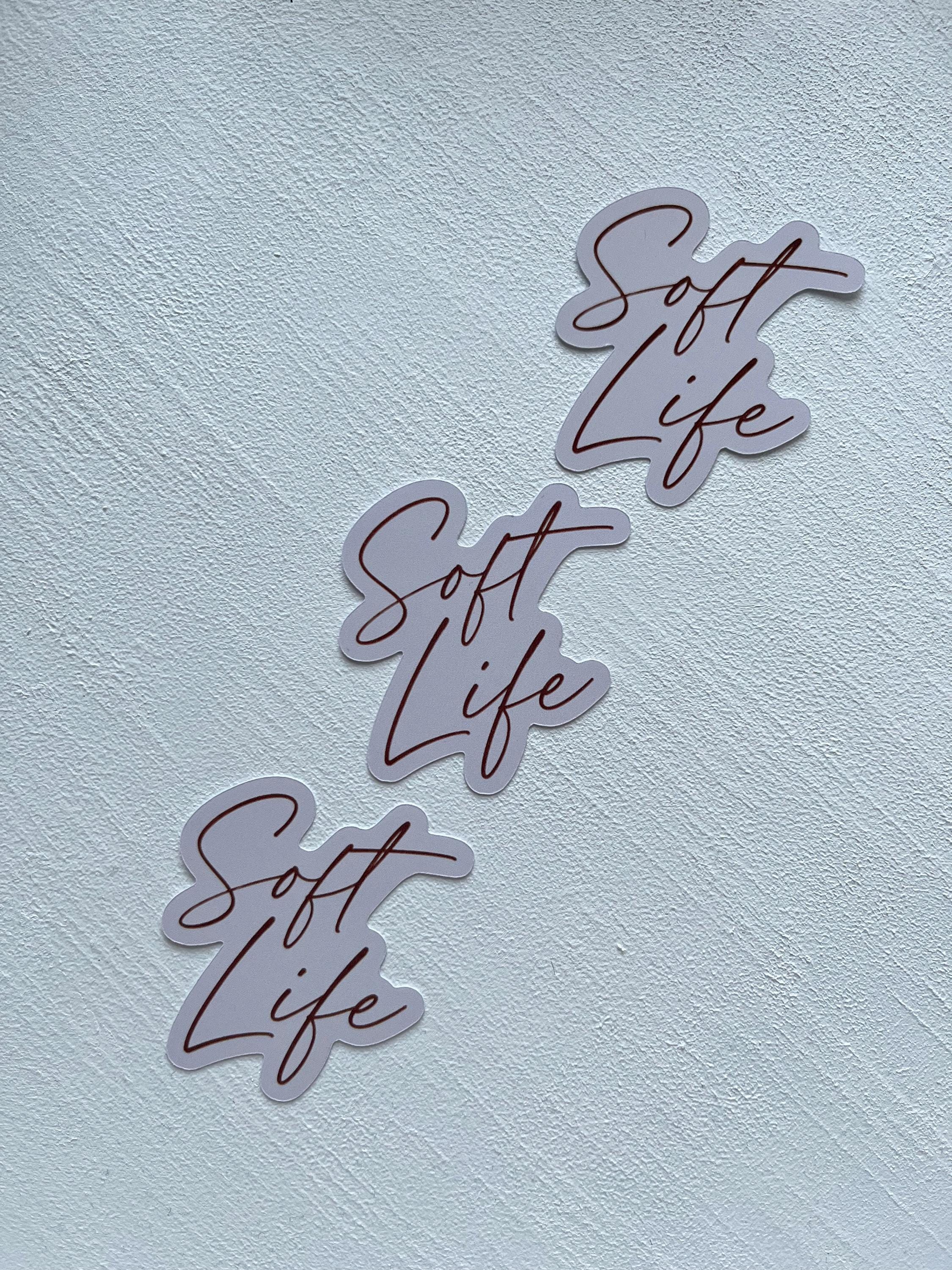 Soft Life Stickers | Minimalist Aesthetic Beige Stickers | Self-care ...