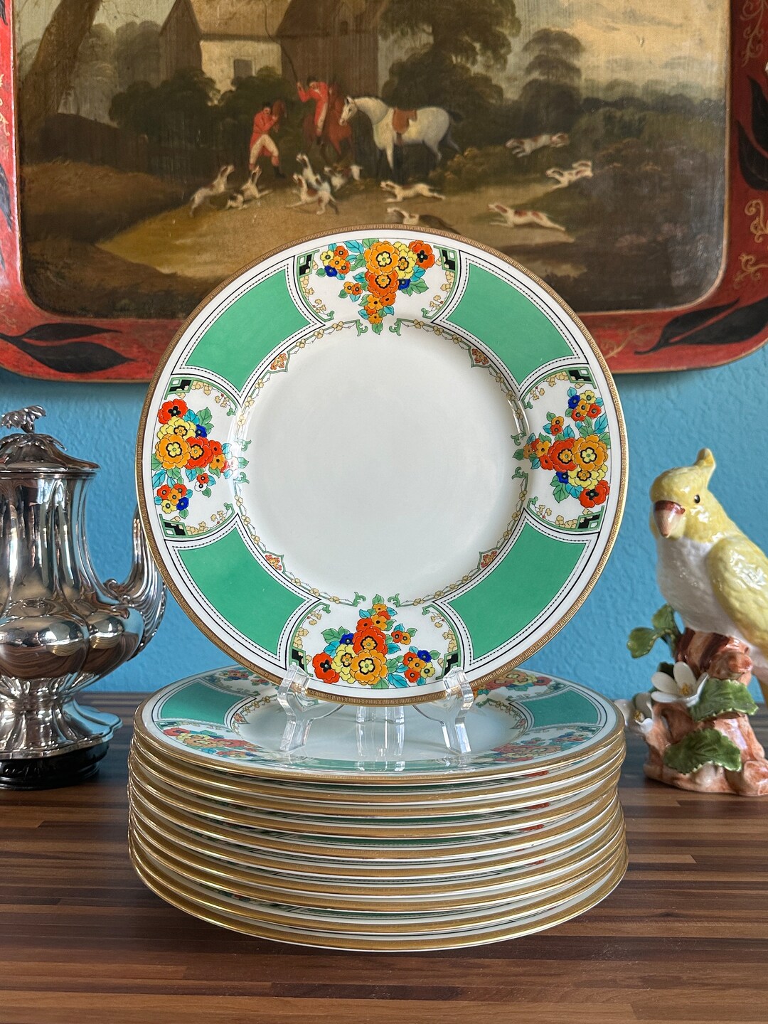 11 Royal Doulton Art Deco Dinner Plates Robert Allen RA371B Etsy