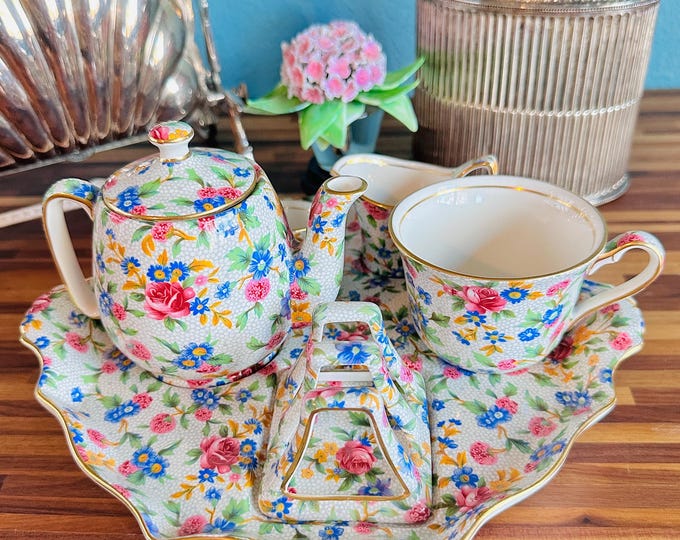 7-pc Royal Winton Grimwades Breakfast Tea Set “old Cottage” Chintz ...