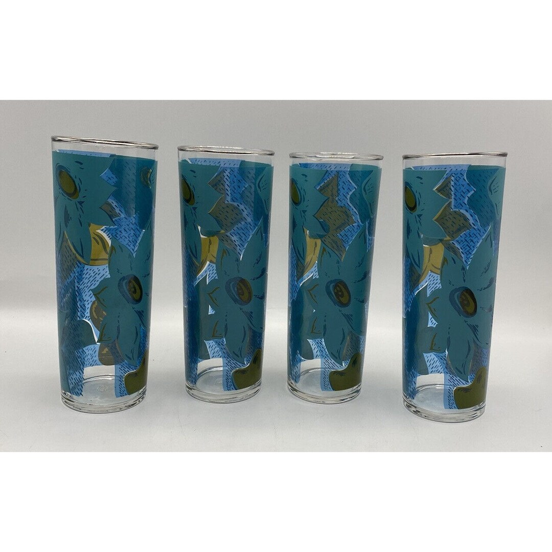 Vintage Federal Glass Tom Collins High Ball Ice Tea Blue Etsy