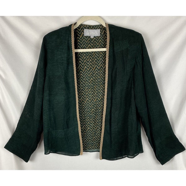 Vintage Dorothy Schoelen Platinum Petites Open Rayon Cardigan Women’s S Green