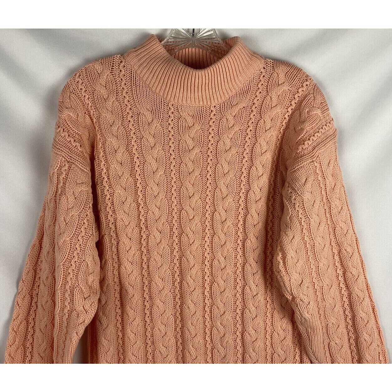 Vintage Carriage Court Sweater Womens Size S 68 Peach Cable Etsy