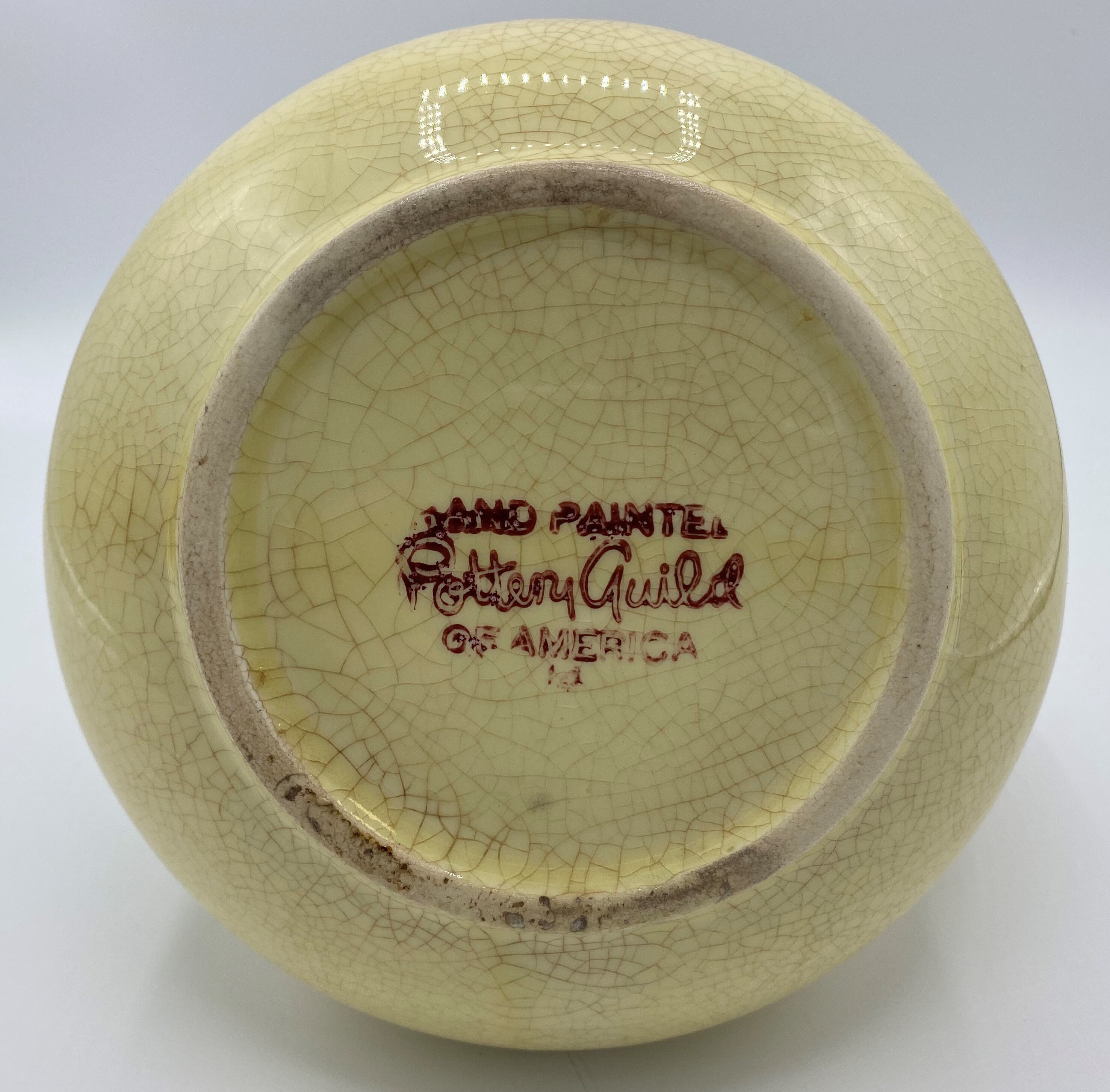 Vintage 1940's Hand Painted Pottery Guild of America Pitcher Etsy