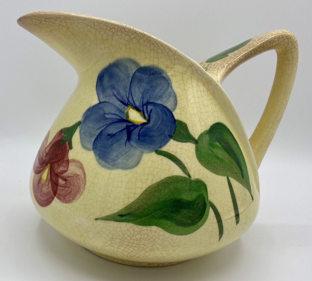 Vintage 1940's Hand Painted Pottery Guild of America Pitcher Etsy