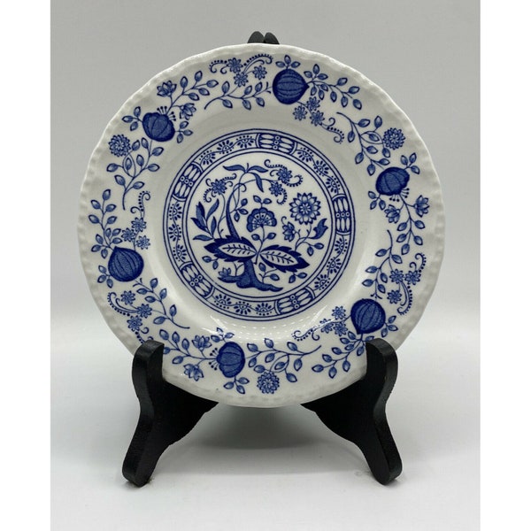 Enoch Wedgwood (Tunstall) LTD Blue Heritage Pattern Dessert or Bread Plate 6.25” Cobalt Blue and White