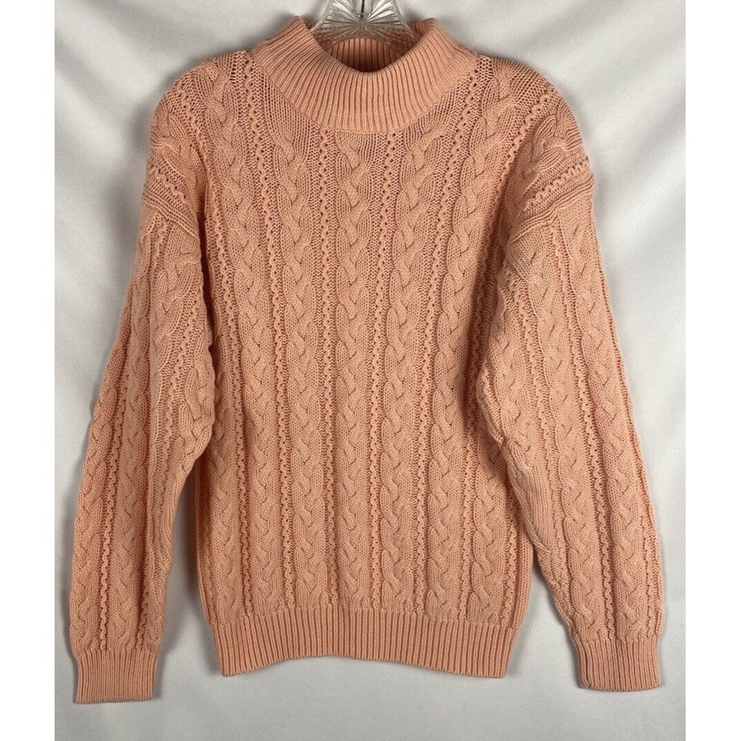 Vintage Carriage Court Sweater Womens Size S 68 Peach Cable Etsy