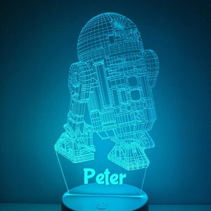 Personalised R2D2 Star Wars LED Light: Remote Control Color