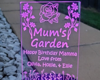 Solar Powered Garden LED light Personalised Solar Powered Engraved Dad Grandad Mum