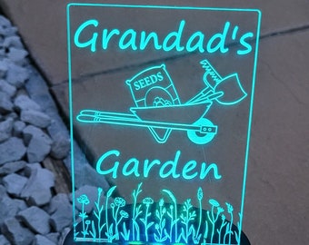 Personalised Solar Garden Light: Engraved LED Acrylic Panel