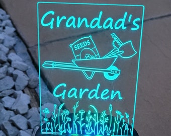 Solar Powered Garden LED light Personalised Solar Powered Engraved Dad Grandad Mum