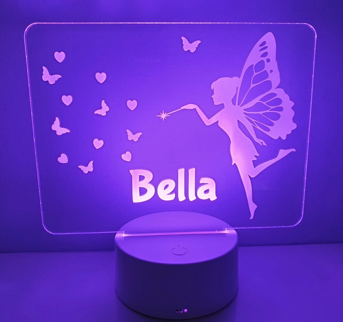 Personalised Fairy LED night light Girls Night Light Etsy