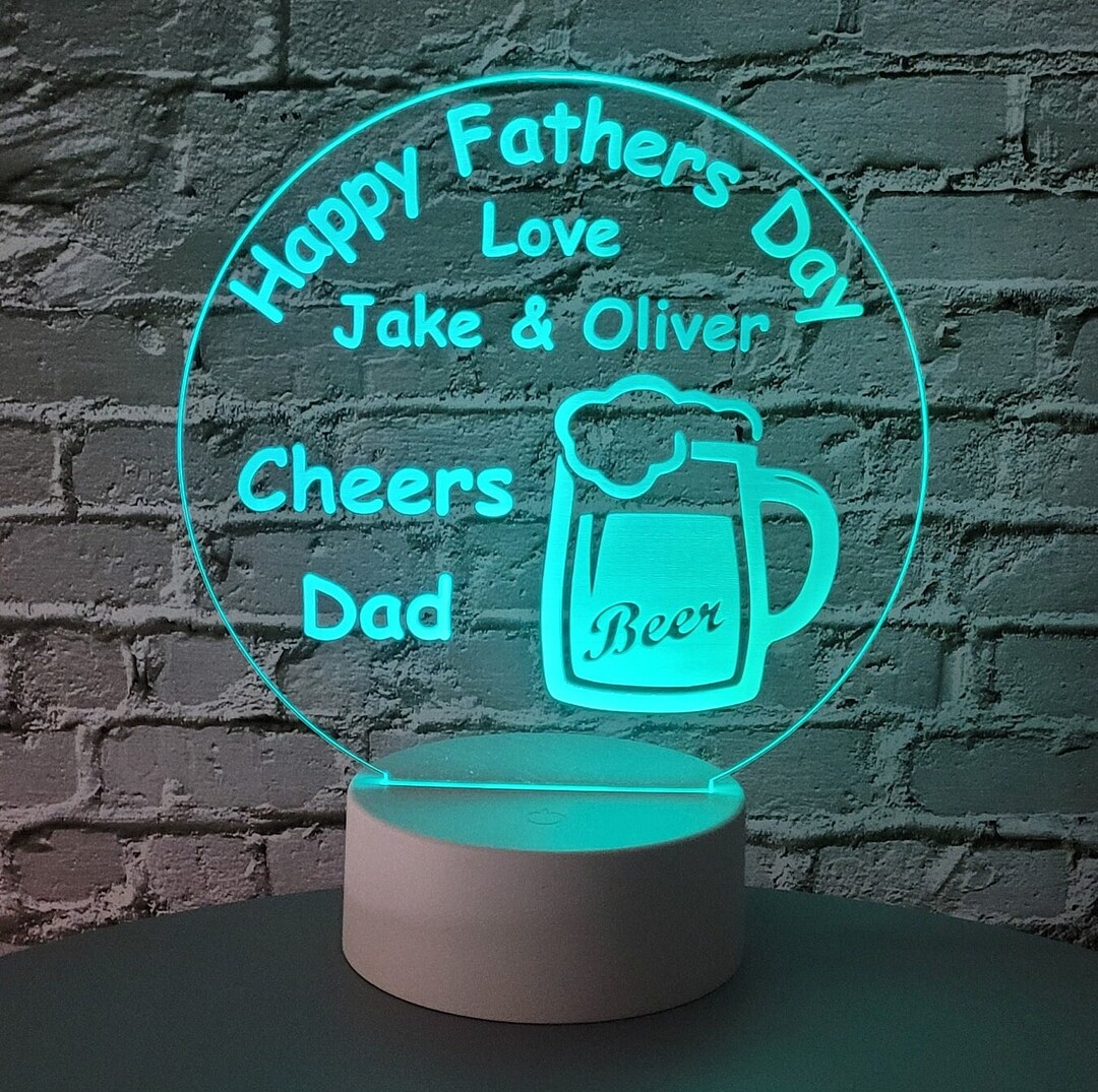 LED Happy Fathers Day Sign LED Light Acrylic Sign Man - Etsy