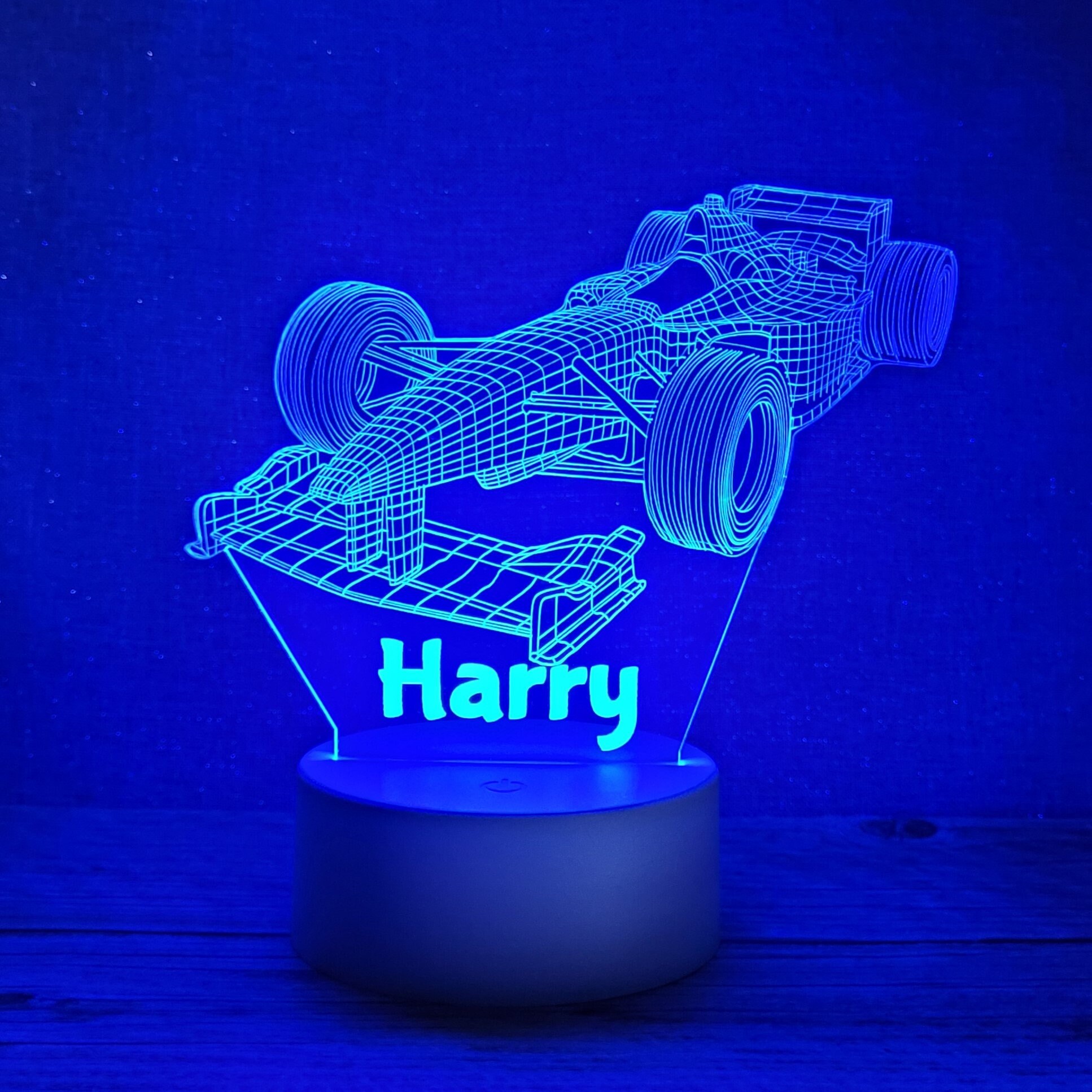 Personalised 3D F1 Racing Car LED Lamp: Remote Control Color Changing ...