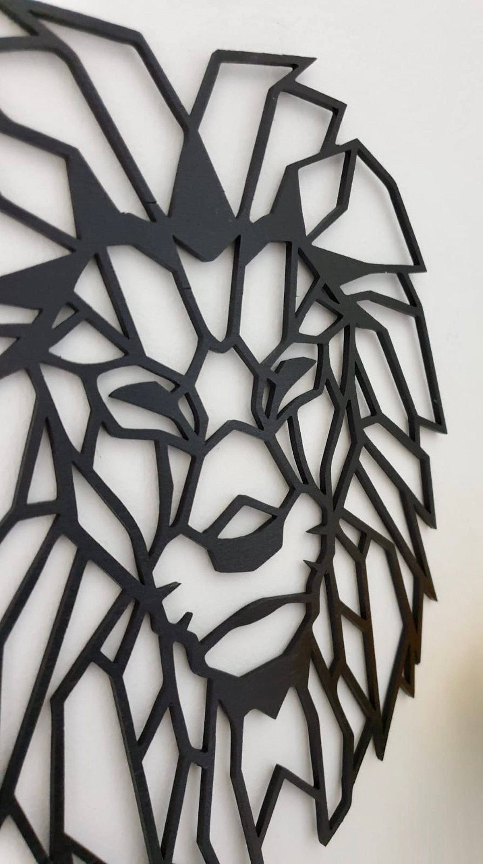 Geometric Lion Head Wooden Wall Art Etsy UK