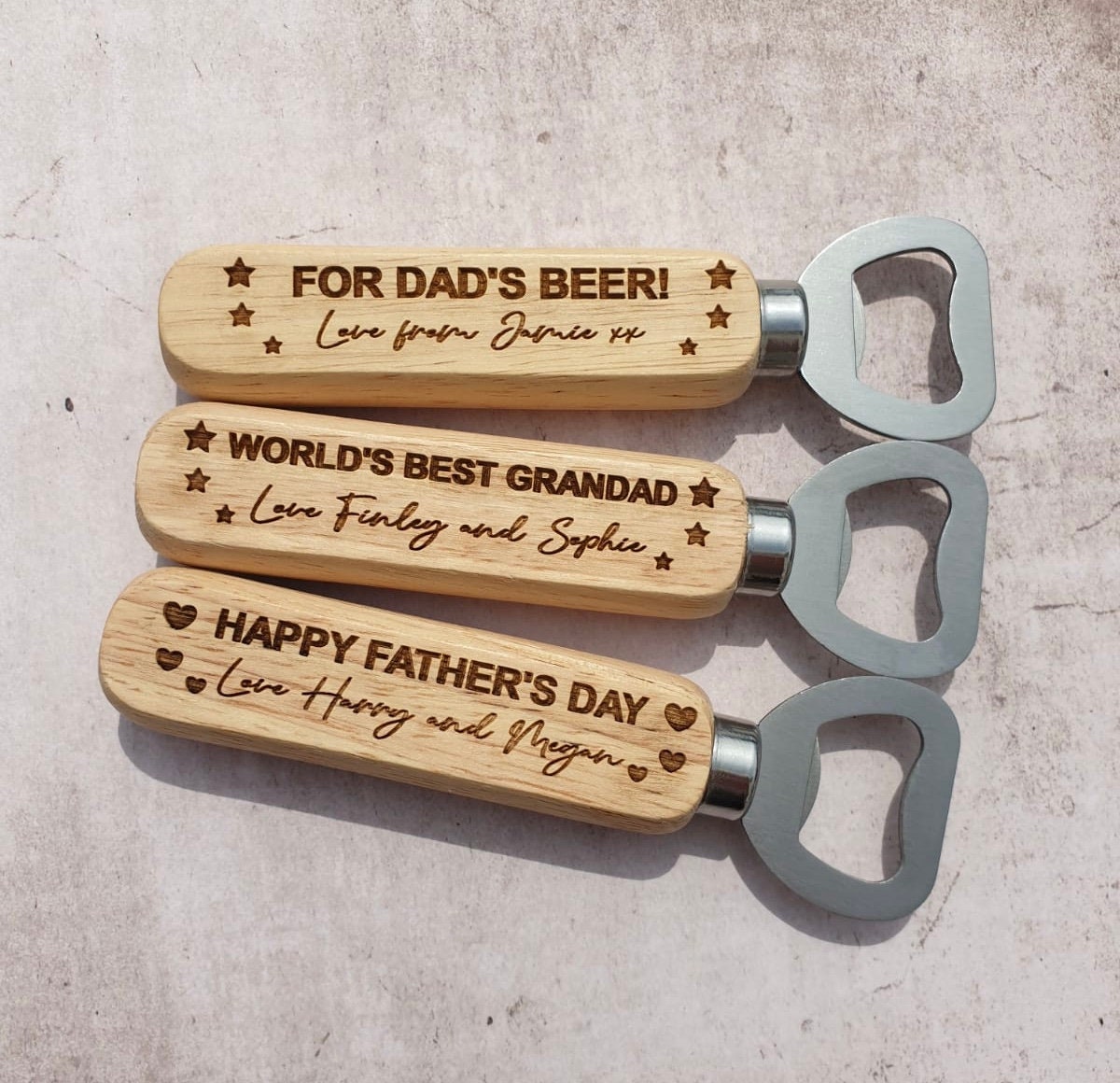 Personalised Bottle Opener Natural Wooden Handle Engraved With Etsy UK
