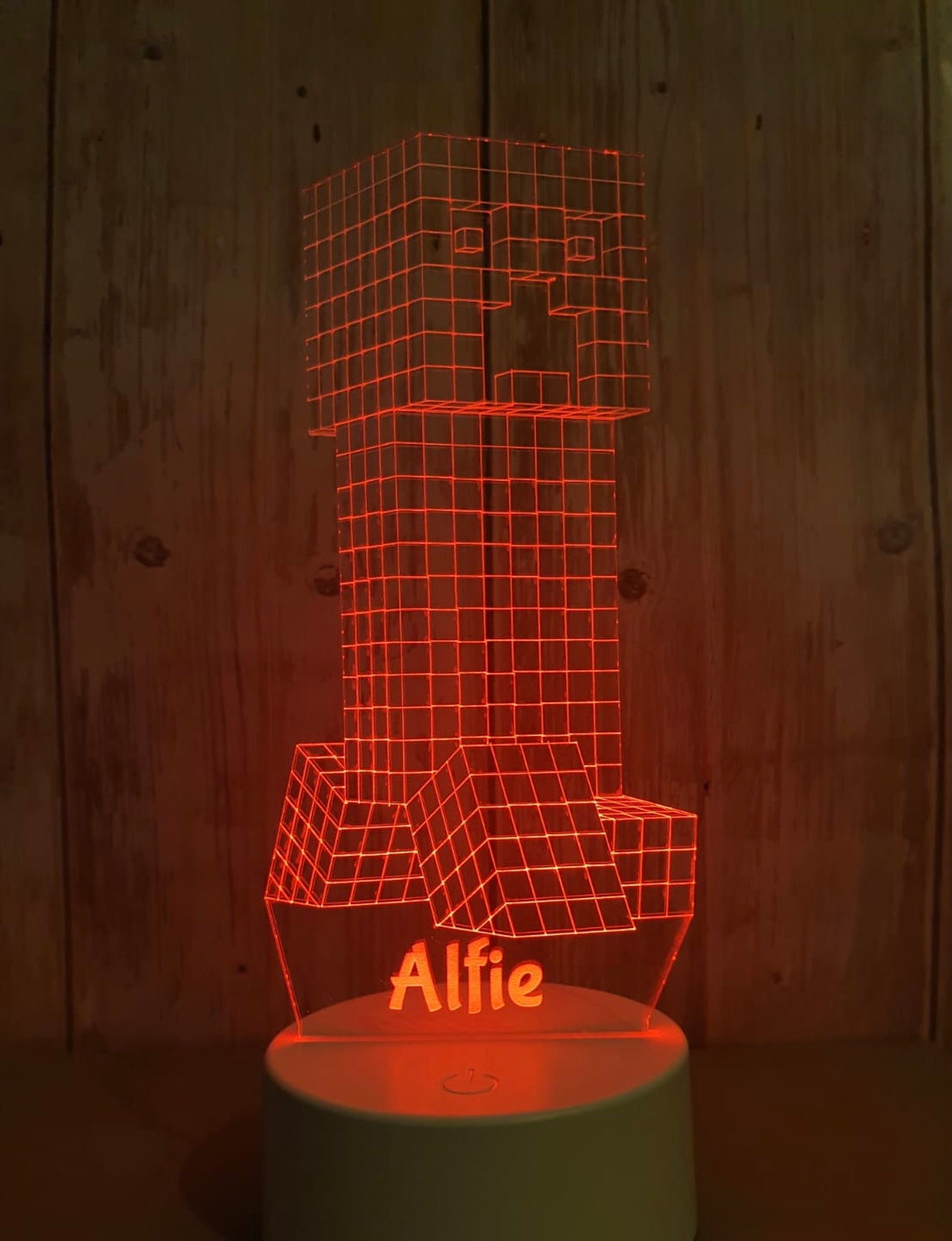 Personalised 3D Led Minecraft Creeper Night Light Illusion Etsy