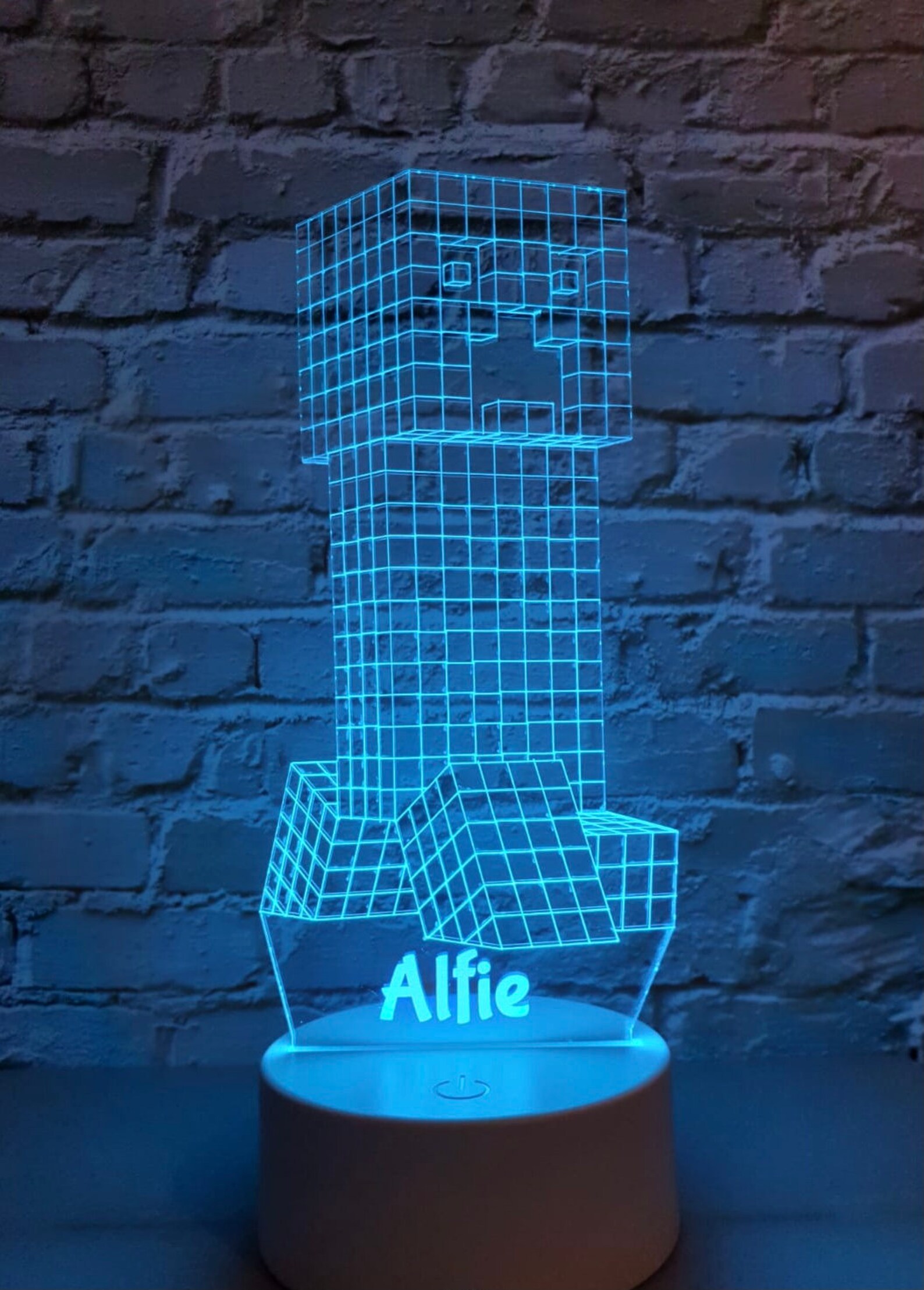 Personalizado 3D Led Minecraft Creeper Night Light Lámpara de Etsy