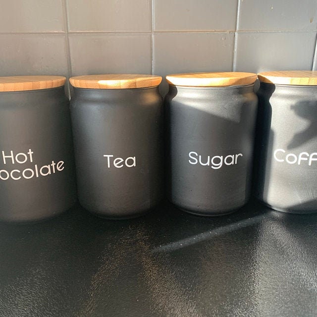 Tea Coffee Sugar Canister Labels Kitchen Caddy Label Starter Etsy