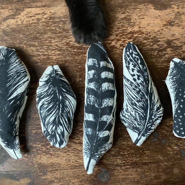 Handmade cat nip feather toys - 100% catnip