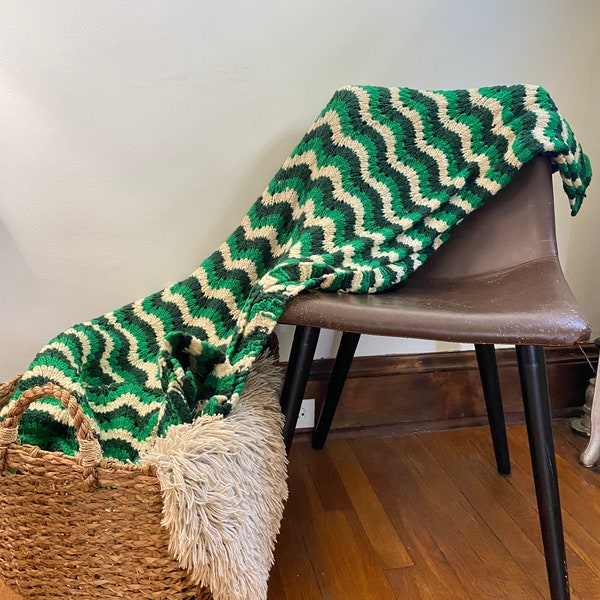 Vintage Wool Afghan Throw