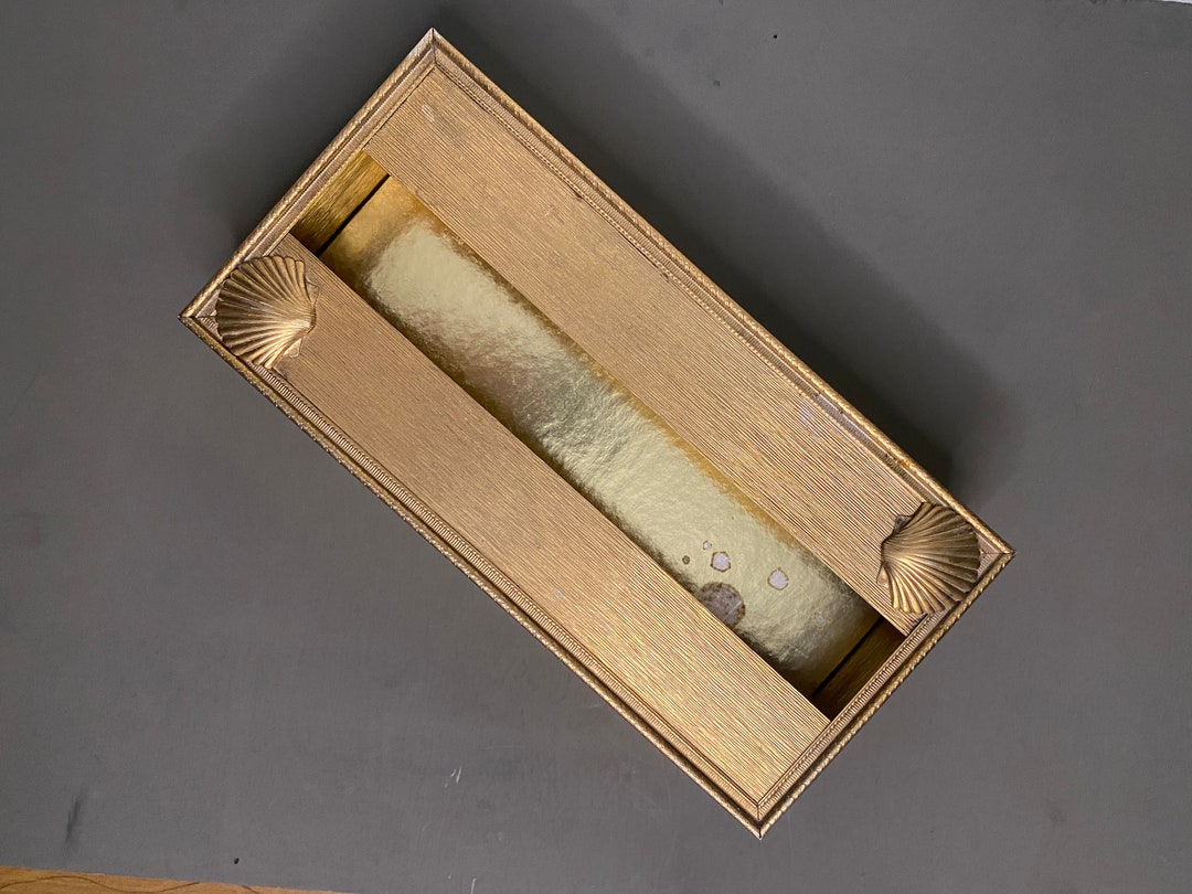 Gold Hollywood Regency Sea Shell Tissue Box - Etsy