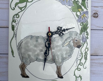 Ceramic Sheep Wall Clock