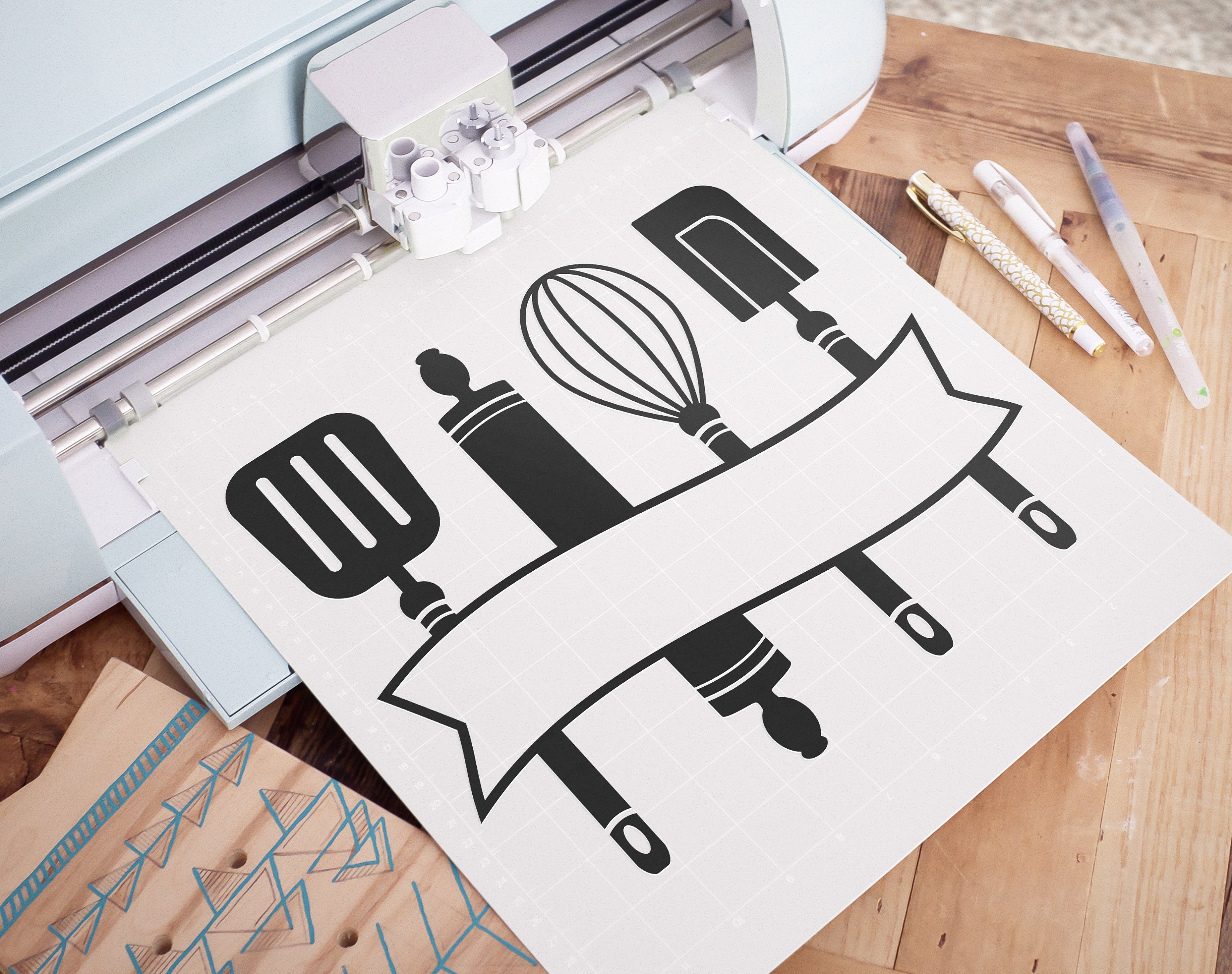 Kitchen Utensils SVG Label Cricut Black Kitchen Tools Etsy