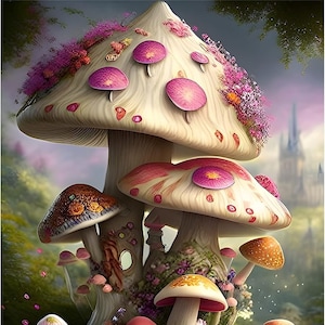 5D DIY My Diamond Art (Colorful Mushrooms) Diamond Painting Kit (NEW)