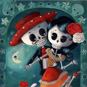 5D DIY My Diamond Art (Day of the Dead Dancing Couple) Diamond Painting Kit (NEW)