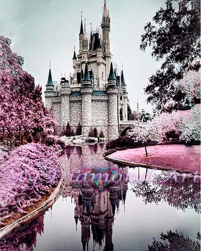 Disney Cinderella Castle - 5D Diamond Painting - DiamondByNumbers - Diamond  Painting art