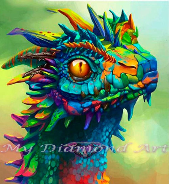 5D DIY My Diamond Art colorful Baby Dragon Diamond Painting 